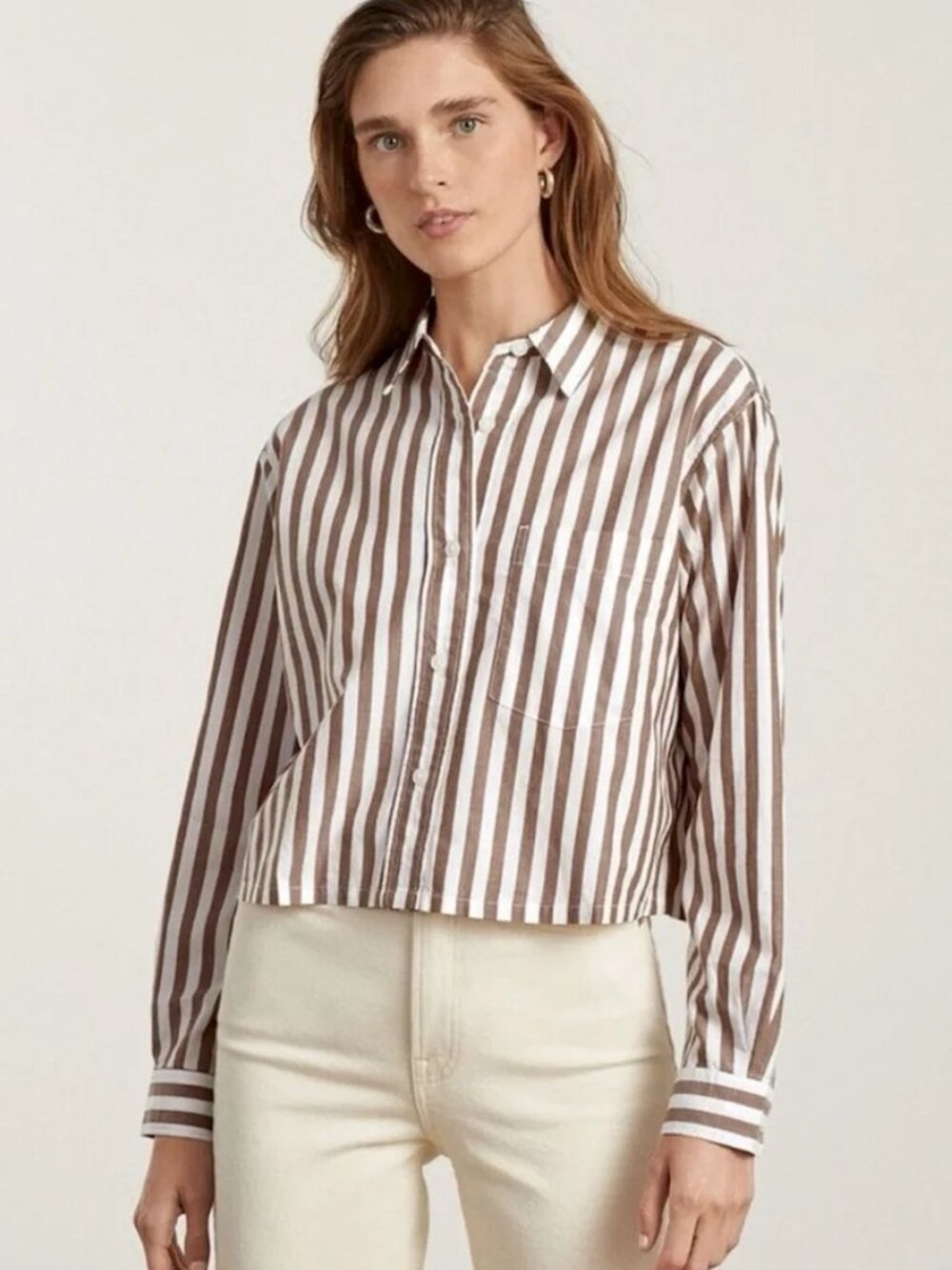 The Way-Short Striped Shirt in Silky Cotton GUC Medium